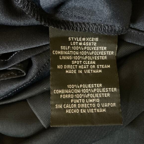 XSCAPE Off the Shoulder Beaded Long Chiffon Evening Gown Blue Size 16 Dress - Picture 10 of 12